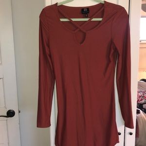 Soft red fitted dress